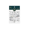 5D Japanese style thin nail art stickers featuring black ink calligraphy and floral motifs - Ink Wash Floral & Calligraphy Style (kx-278)