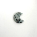Natural agate moon pendant with grey base and black speckled mineral stone details - Tianshan Blue