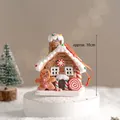 Christmas gingerbread house hanging ornament with snowman and candy details, 10cm height - Gingerbread House A