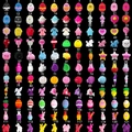 Collection of 121 squishy animal stress toys in various colors and cute shapes - New Easter Mochi Squishy