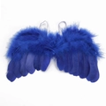 Blue feather angel wings for baby photography with white elastic shoulder straps - Royal Blue