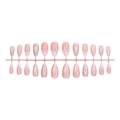 24pcs French press-on nails in nude pink with white floral lace and bow designs - 3D Relief Floral Strip Pack (B1-13786)