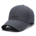 Gorra de béisbol gris oscuro con bordado SPORT y tejido con textura entrelazada - Ajustable / Gris claro