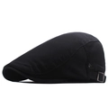 Breathable black mesh ivy cap with adjustable metal side buckle for summer sun protection - Black