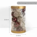 Coffee and champagne 6cm Christmas ball set of 25 pieces in transparent barrel - 6CM-25 Pack / Coffee Champagne
