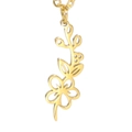 Minimalist 18k gold plated stainless steel flower pendant necklace for birthdays - Gold Color Hawthorn