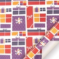 Colorful gift wrapping paper with modern floral box patterns in red and orange - Colorful Gifts