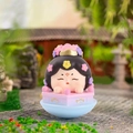 Q-version Tang Dynasty lady roly-poly toy with floral hairpiece on a blue base - Large-Tage Dancing