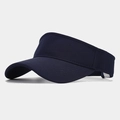 Detail view of a navy blue visor cap with wide brim for outdoor sports sun protection - Adjustable / Navy Blue