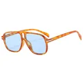 Lunettes de pilote rétro avec monture écaille et verres bleu clair, variante C6 - Monture Écaille Verres Bleus