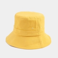 Vibrant yellow cotton canvas bucket hat with reinforced stitching and metal eyelets - Yellow