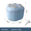 Grand bac de stockage sous vide bleu 10kg pour nourriture d'animaux avec dimensions précises - Capacité 8-10kg / Bleu (avec pelle)
