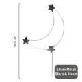 Silver iron art stars and moon cake topper decoration for fairy party, 22.3cm height - Silver Iron Star Moon