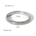 Bracelet minimaliste en acier inoxydable argenté 18K avec texture et largeur 12mm - Style Moyen (12mm) / Argenté