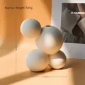 Minimalistische weiße Keramikvase im Blasen-Design mit gestapelten runden Kugeln - Matte Blasen-Vase E-1524