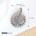 Silver sun pendant with micro-paved zircons and dynamic light-reflecting design details - SMP54299-Silver Sun Rays Pendant
