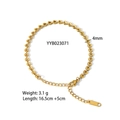 Détail du bracelet gourmette doré en acier inoxydable avec dimensions et poids - Bracelet à Maillons de Coeur(YYB023071) / Doré