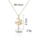Elegante gouden titanium maanketting met druppelhanger waterbestendige sieraden voor dames - Roze Maandroom Meteoor Ketting