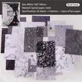 Retro Rock Bone material pack with 27 sheets of lace paper and 5 color buttons - Rock Bone
