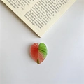Pink and green variegated heart-shaped leaf phone socket holder on white background - Pink Princess Philodendron (m148)