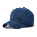 Gesteppte Herren-Baseballkappe für den Winter mit Fleecefutter und Ohrenschutz in Dunkelblau - Marineblau