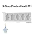 Stampo in resina a 5 fori per orecchini fai-da-te con ciondolo in resina celeste - Stile 1 - Pendente a 5 Maglie