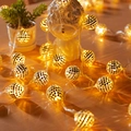 Warm white LED disco mirror ball string lights for festive Christmas tree decor - 1.5m 10LED Battery