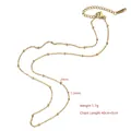 Golden stainless steel satellite chain necklace with 2mm beads and 40+5cm length - LT005 Bead Chain