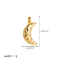 Detail view of 18K gold crescent moon pendant with hammered texture and dimensions - MOON