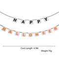 Pancarta de Halloween con letras HAPPY HALLOWEEN y cuerda negra, longitud de 4,5M - Letras Simples Negras de Doble Fila (Estilo F)
