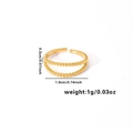 Double-layered gold bead open ring in stainless steel with adjustable size and dimensions - Adjustable Open / Double Layer Bead Open Ring (TYGR0243) / Gold