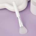 Silicone face mask brush with white flexible flat head and ergonomic white handle - Slanted Tail Style D / White