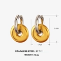 Zweifarbige Edelstahl-Ohrringe mit goldenem Kreis-Anhänger in 2,4cm Gesamthöhe - Bicolor Gold Silber Runde Creolen