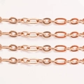 Elegante cadena de eslabones Figaro de acero inoxidable chapado en oro rosa - Oro rosa