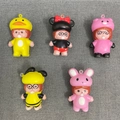 Set of 5 slow rebound squeeze toys in cute animal outfits like duck, pig, and bee - Monkey Figure Small 7cm