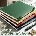 Set of four A5 spiral notebooks in vintage dark green, beige, burgundy, and navy blue - A5 Loose-leaf Spiral / Vintage Green