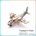 3D wooden transport aircraft puzzle toy with 33 pieces and 180x152x81mm dimensions - Transport Plane