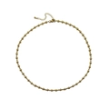 Detail of gold-plated beaded necklace with adjustable extender chain and lobster clasp - Gold Necklace