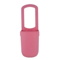 Portavasos universal de silicona rosa con correa para cochecitos y bicicletas - Rosa