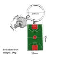 Basketball Schlüsselanhänger mit grünem Spielfeld-Anhänger und Korb-Details - Basketballplatz X-1223