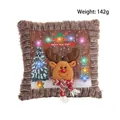 Luminous Christmas reindeer plush pillowcase with LED lights and 3D scarf, 40x40cm - N3-16 Reindeer Style