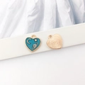 Ciondolo a cuore in smalto blu con motivo luna e stelle su lega dorata per DIY - Cuore Costellazione Cielo Stellato