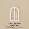 Miniature white wooden arched window frame for dollhouse and Christmas scenery DIY - No.98 - Wooden White Window Frame Cutout