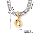 Detailed size specifications for zircon letter O necklace with dimensions and weight info - Letter O Shape Style (N01047-O)