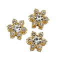 Accessori floreali in strass di prugna dorati da 13mm con cristalli chiari in set da tre - Trasparente