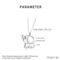 Detailed product dimensions for the shell-inlaid elephant necklace in stainless steel - Silver (KN290905-GC)