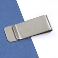 Fermacravatta minimalista in acciaio inossidabile spazzolato argento opaco con design a U - Fermasoldi a Specchio Acciaio