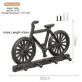 Gancho de pared vintage para bicicleta en hierro con cuatro puntas y tornillos de montaje - Bicicleta / Bronce Antiguo/Negro Envejecido