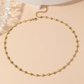 Elegante goldene Herzgliederkette aus Edelstahl mit verstellbarem Karabinerverschluss - Gold