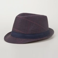 Britse grijze geruite jazz fedora hoed met zwart lint voor heren in de lente en zomer - M (56-58cm) / Roodbruin